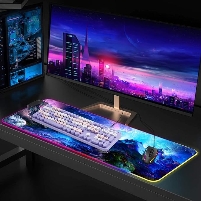 RGB Mouse Pad, Large Extended Soft Led Mouse Mat with Different Lighting Modes