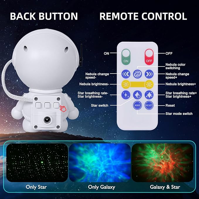 Astronaut Galaxy Projector with NebulaLED, Star Projector