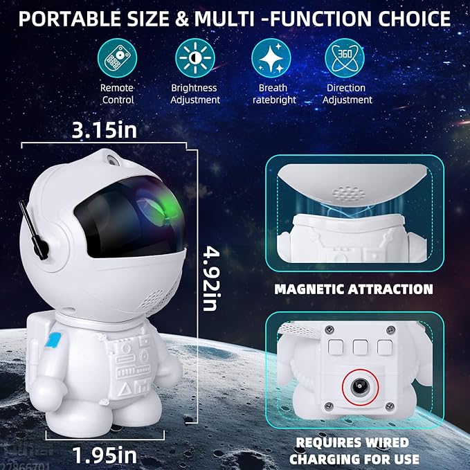 Astronaut Galaxy Projector with NebulaLED, Star Projector